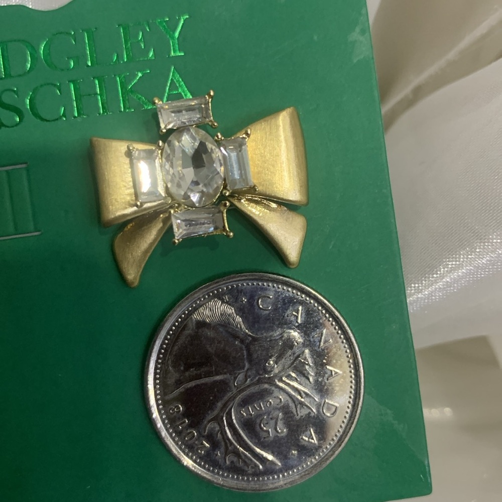 NWT Badgley Mischka Bow Earrings with Rhinestones - Picture 6 of 8